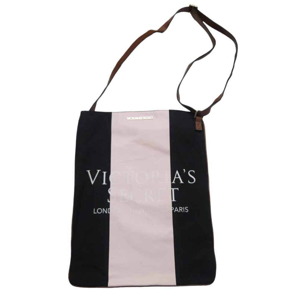 Victoria's Secret Pink & Black Cross Body Tote Bag